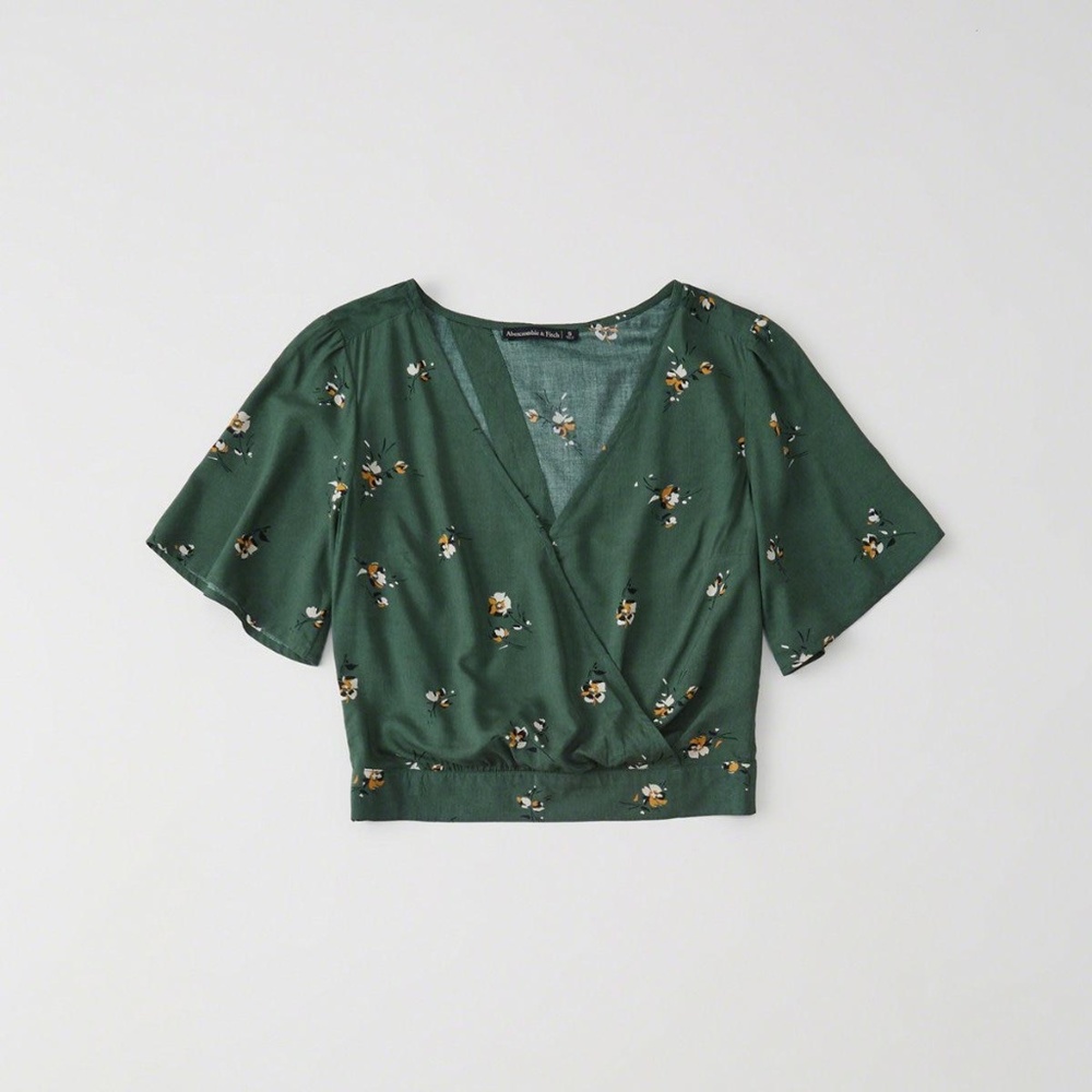 Abercrombie Wrap-Front Tie-Back Blouse (NWT)